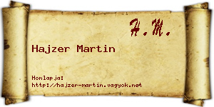 Hajzer Martin névjegykártya